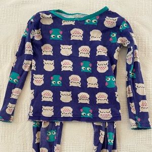 3T girls purple owl pajamas